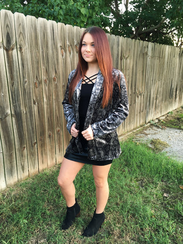 Black Snake Velvet Blazer