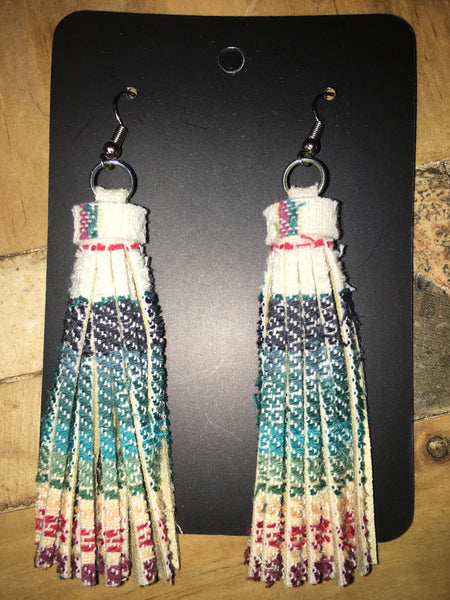 Ivory Serape Tassel Earrings