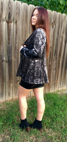 Black Snake Velvet Blazer
