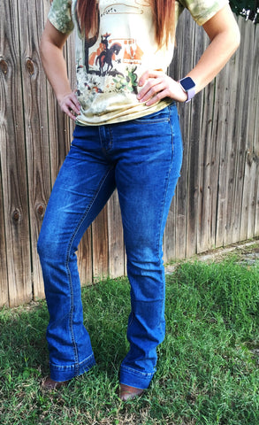 Mid Wash Trouser Bootcut Jeans